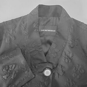 Emporio Armani Womens Black Floral Jacquard Crop Jacket Size 44‎ Dark Academia